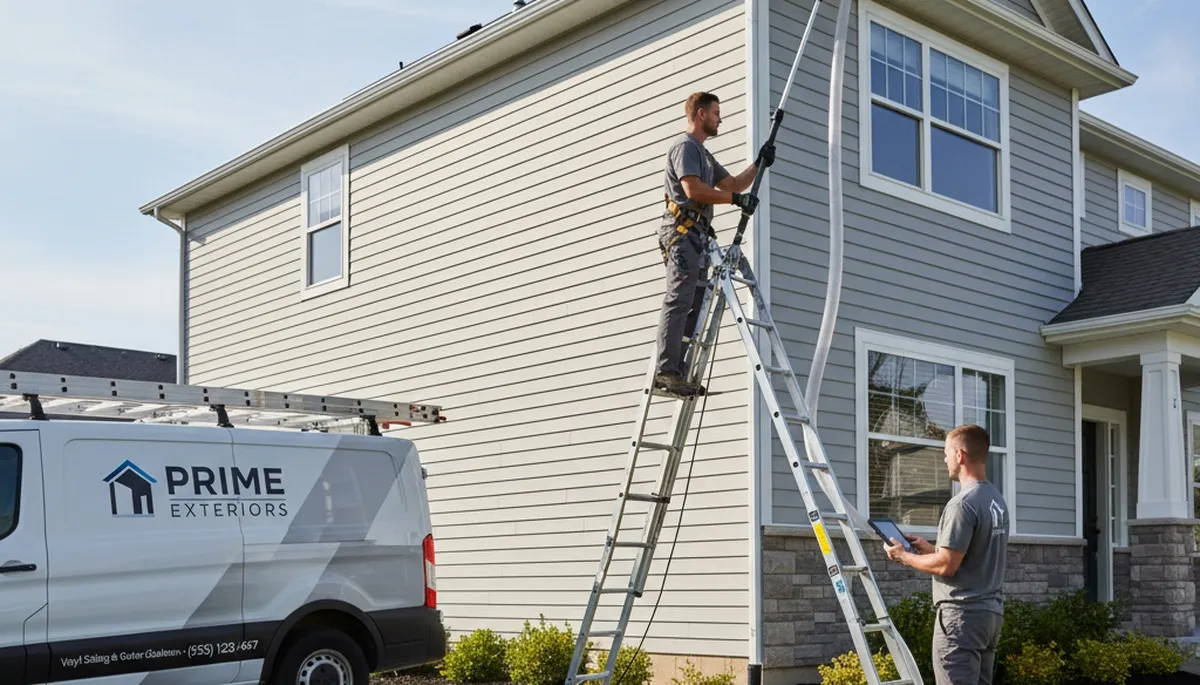 Gutter cleaning service in Shreveport, LA for vinyl siding homes with debris removal from gutters