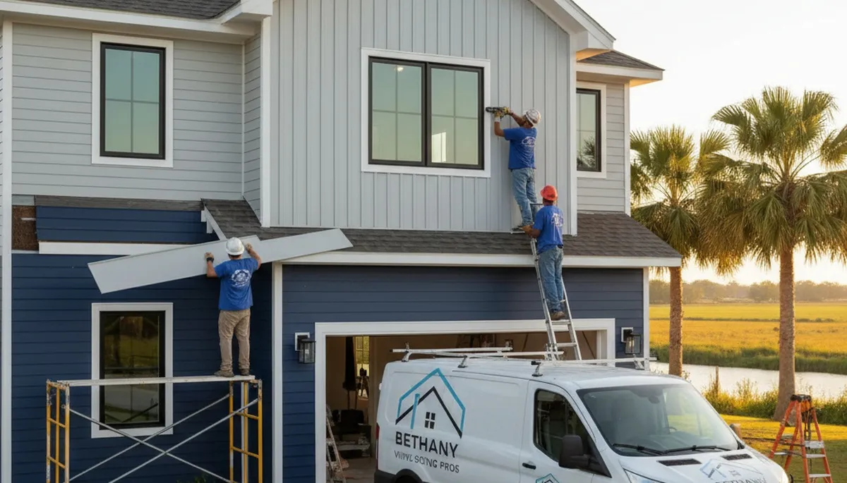Professional vinyl siding installation on residential home exterior in Shreveport, LA