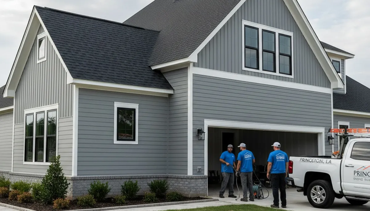 Professional vinyl siding installation on a home exterior in Shreveport, LA